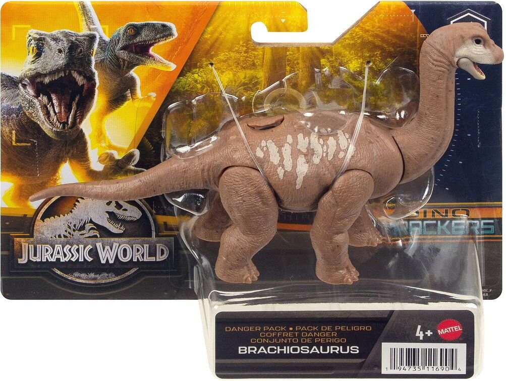 Mattel Jurassic World Ampelosaurus Articulated Dinosaur Figurine, Big Damage, Sounds and Movements, with Scannable DNA Code, Children's Toy, Ages 4 and Above, HDX50