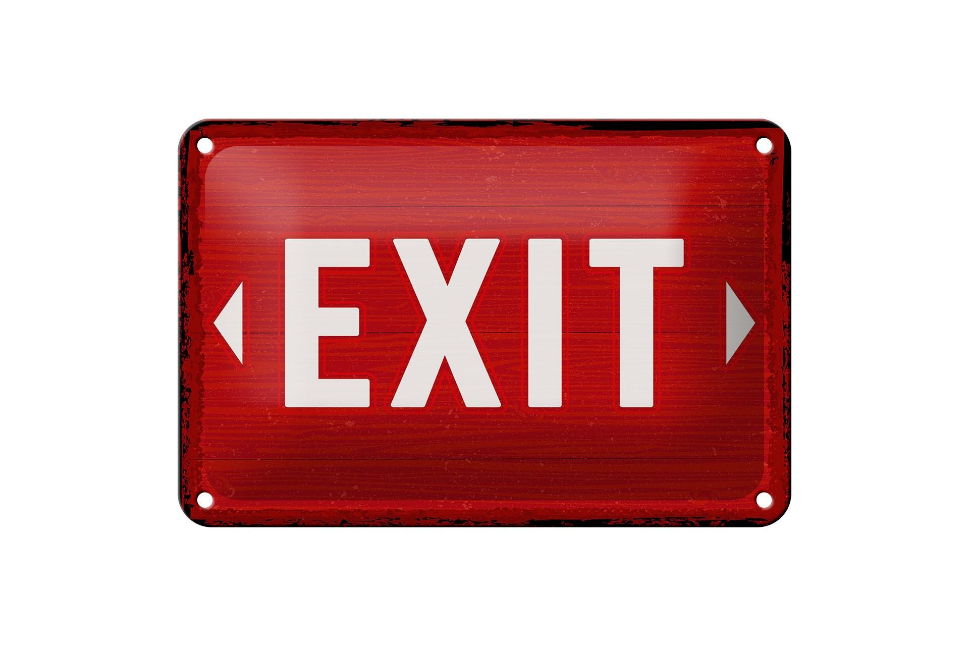 Blechschild Hinweis 20x30 cm Exit Pfeil links und rechts rotes Deko Schild
