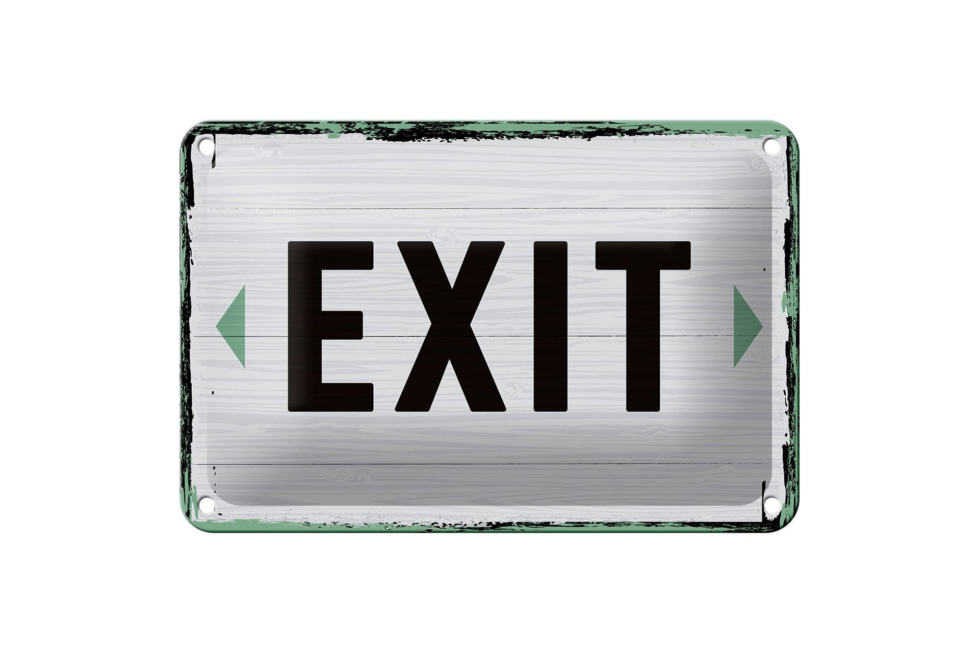 Blechschild Hinweis 20x30 cm Exit Pfeil links und rechts weißes Deko Schild