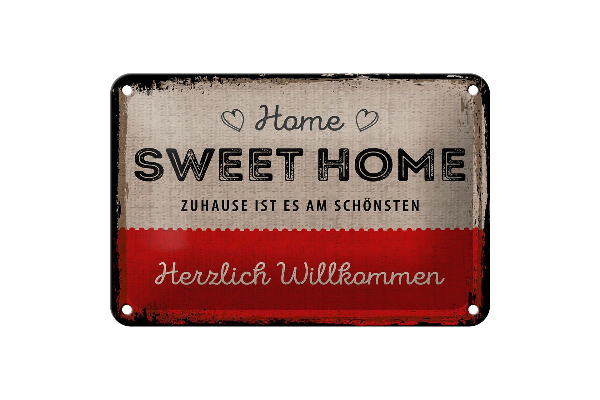 Tin sign saying 20x30 cm home sweet home welcome decoration sign