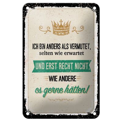 Plaque en tôle 20x30 cm Je suis différent de ce que j'attendais. Plaque décorative