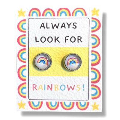 Multicolored Rainbow Children's Stud Earrings