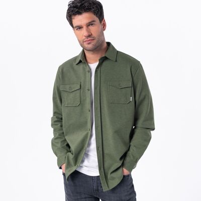 Khaki recycled polyester overshirt