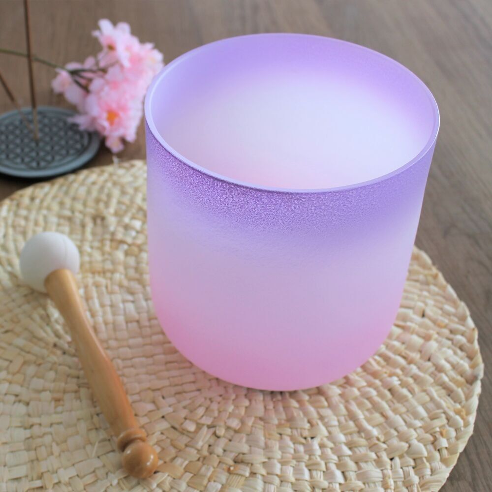 Bol Chantant en Cristal Candy Violet et Rose Diamètre 15 cm