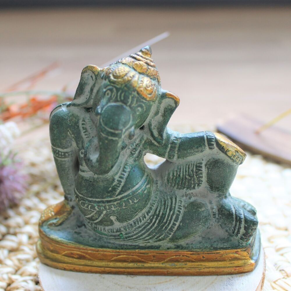 Statuette Bouddha Rieur Vert & Marron Zen’Light – 6 Cm Porte-Bonheur Feng Shui – Décoration Relaxation & Sérénité