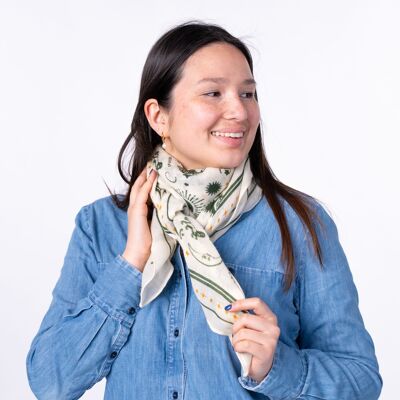 100% wool scarf Madeleine Ecru