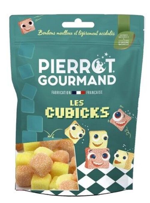 Carton de 12 sachets refermable Cubicks 100g Pierrot Gourmand