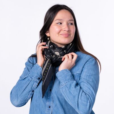 Madeleine Black 100% Wool Scarf