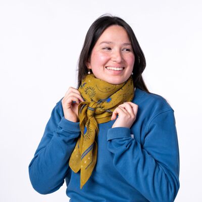 Madeleine Olive 100% wool scarf