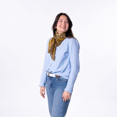 Constance Khaki 100% Wool Scarf