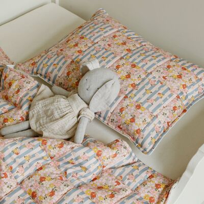Juego de cama infantil acolchado de algodón «Summer Garden» – Diseño patchwork, tamaño pequeño
