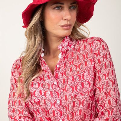 Plain "Spicy Red" cotton/hemp hat, one size