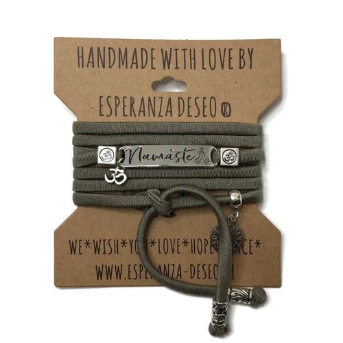 Bar armband - Namaste - Taupe