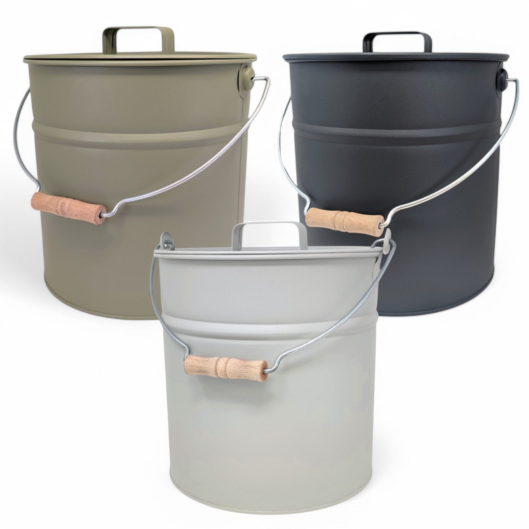 Metalleimer mit Deckel 12L