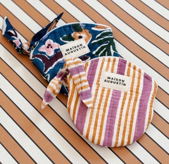 Portamonete a righe con sole