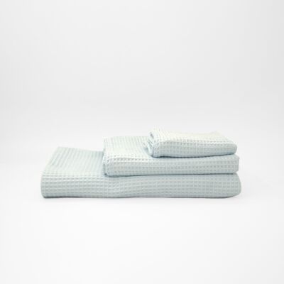 Serviette gaufrée 100 % coton Blue Illusion