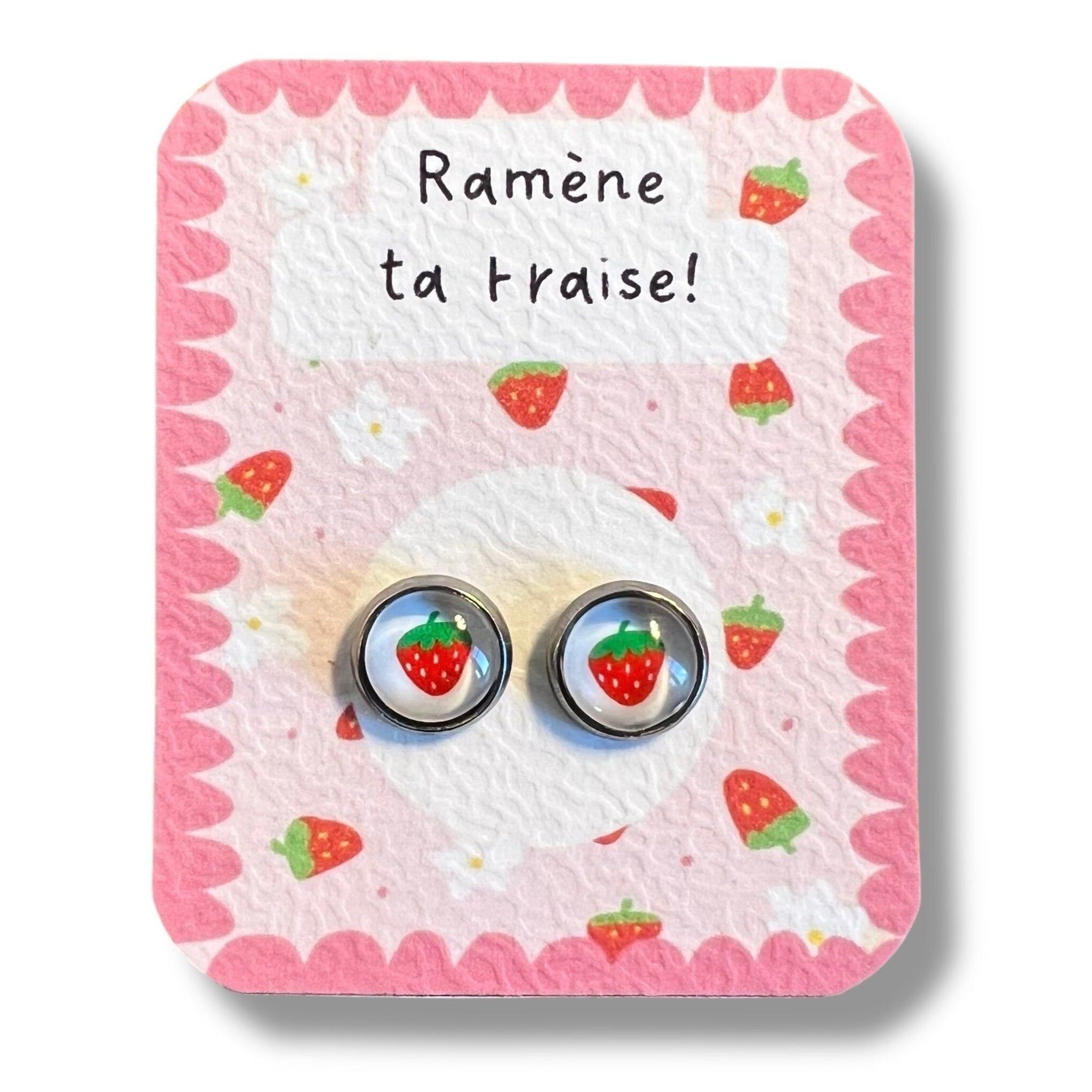 Strawberry Children's Stud Earrings/ Bring your strawberry!