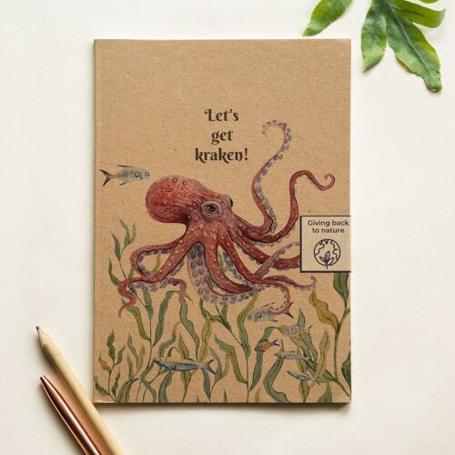 Cute Octopus Notebook That Gives Back | Recycled Paper Stationery