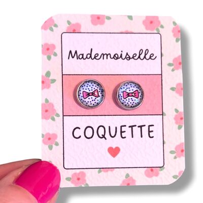 Children's Pink Bow Stud Earrings / Mademoiselle Coquette!