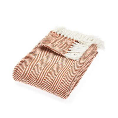 Coperta a spina di pesce intrecciata Hug Ruggine