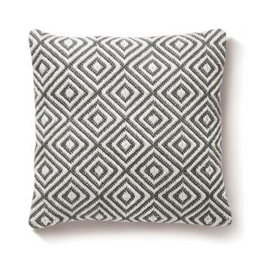 Coussin tissé en losanges Hug Rug, gris chaud