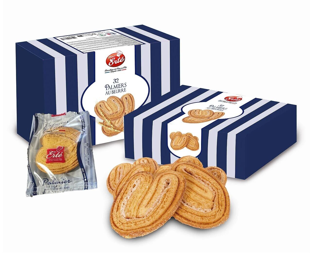Schachtel mit 32 Butterpalmiers 960 g