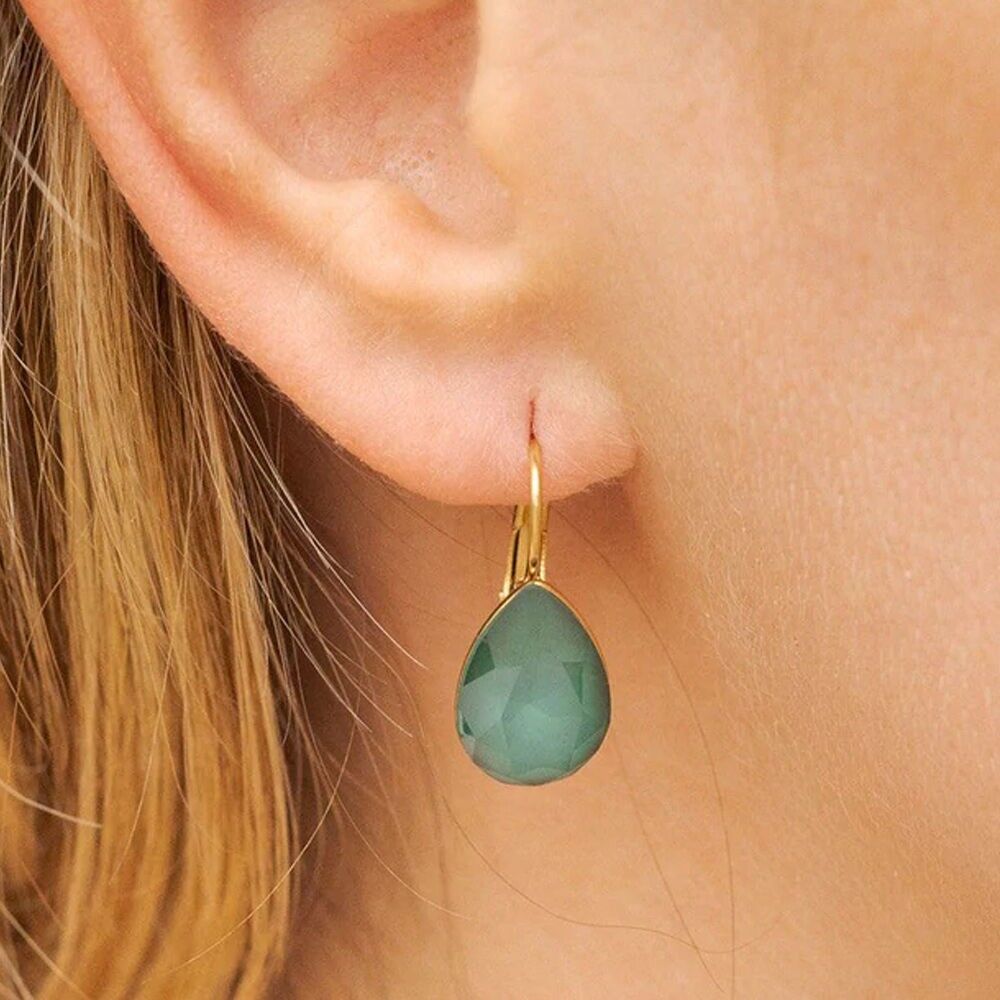 Vergoldete Bertille-Schläferohrringe – Kristalltropfen – verziert mit Swarovski®-Kristallen