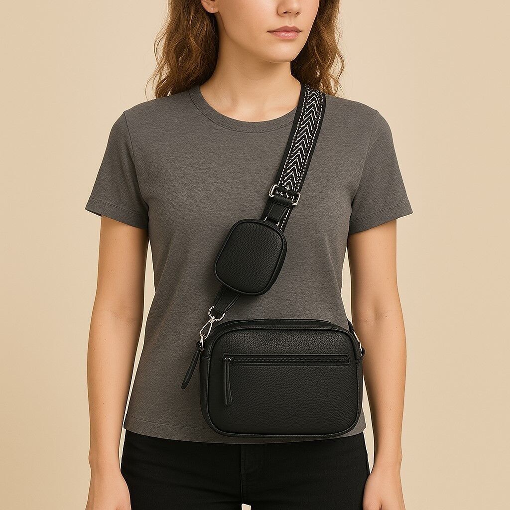 L-6020-25 Shoulder bag + small bag on handle