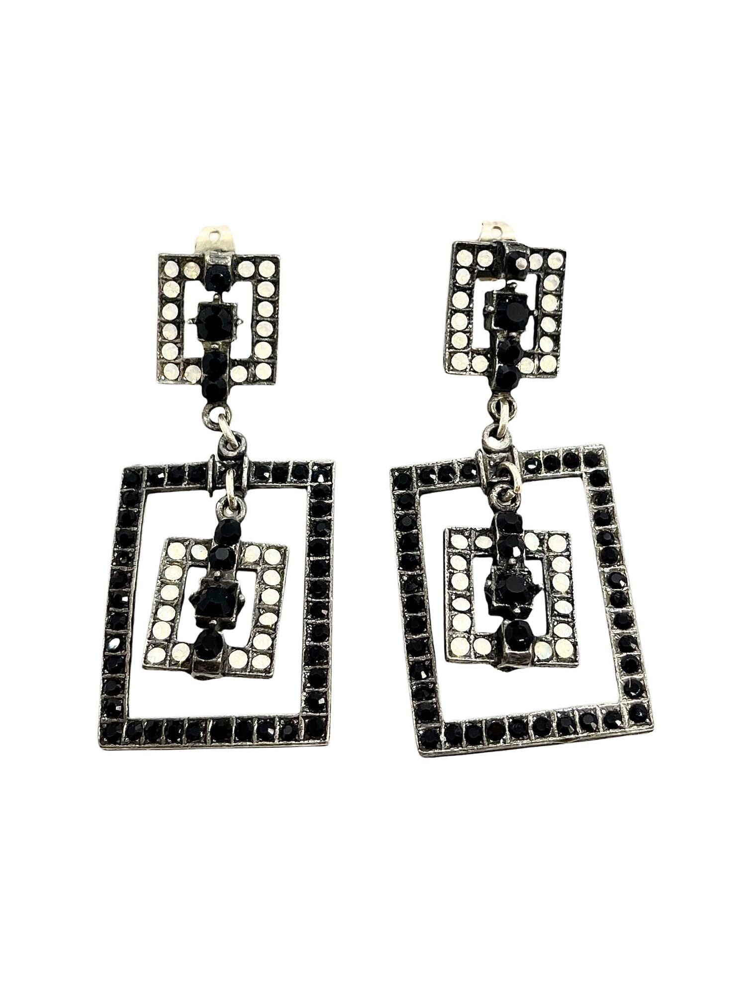 Lange Multikristallohrringe Sw und 925 Silber 10µ T3