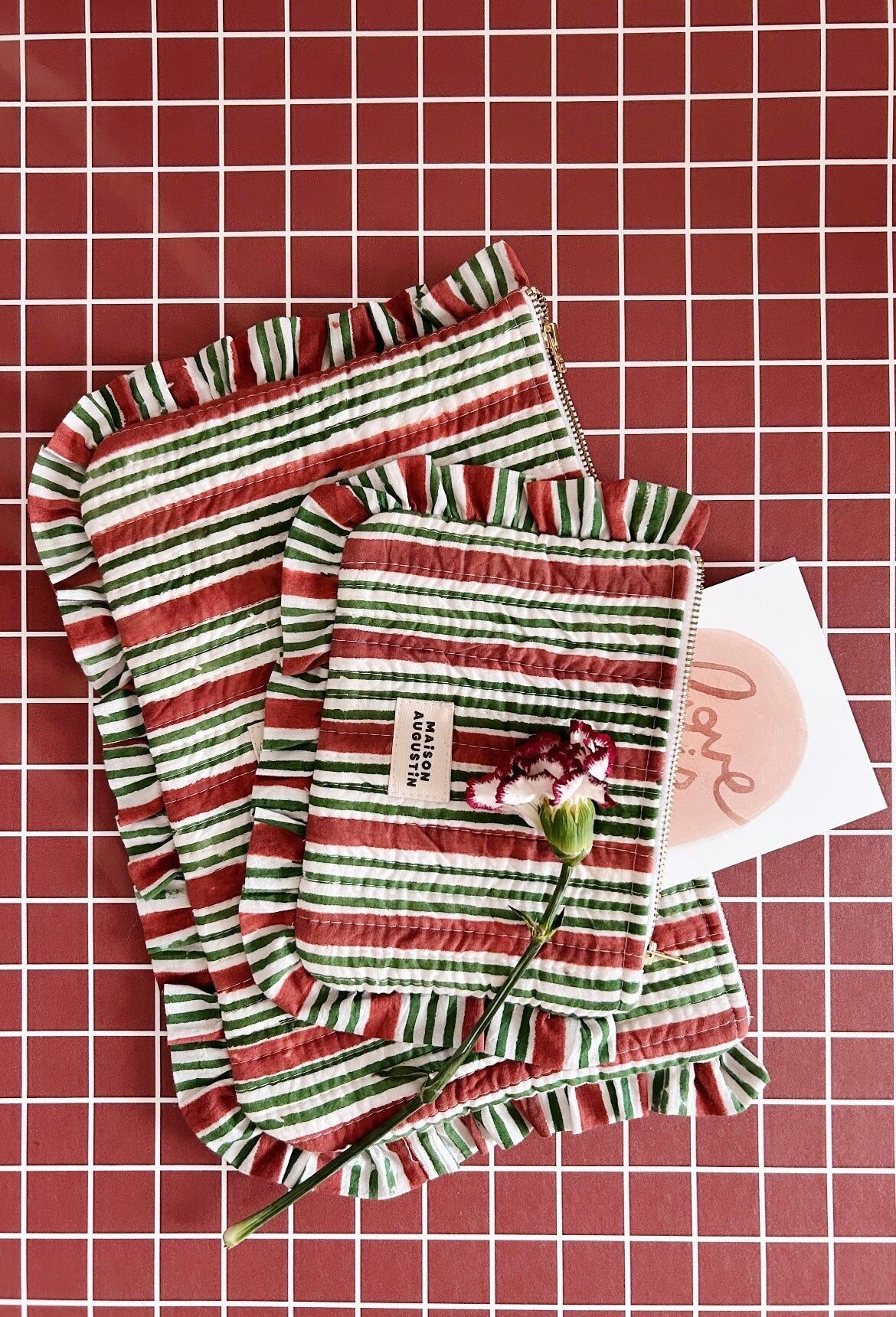 Piccola borsa a righe in mattoni