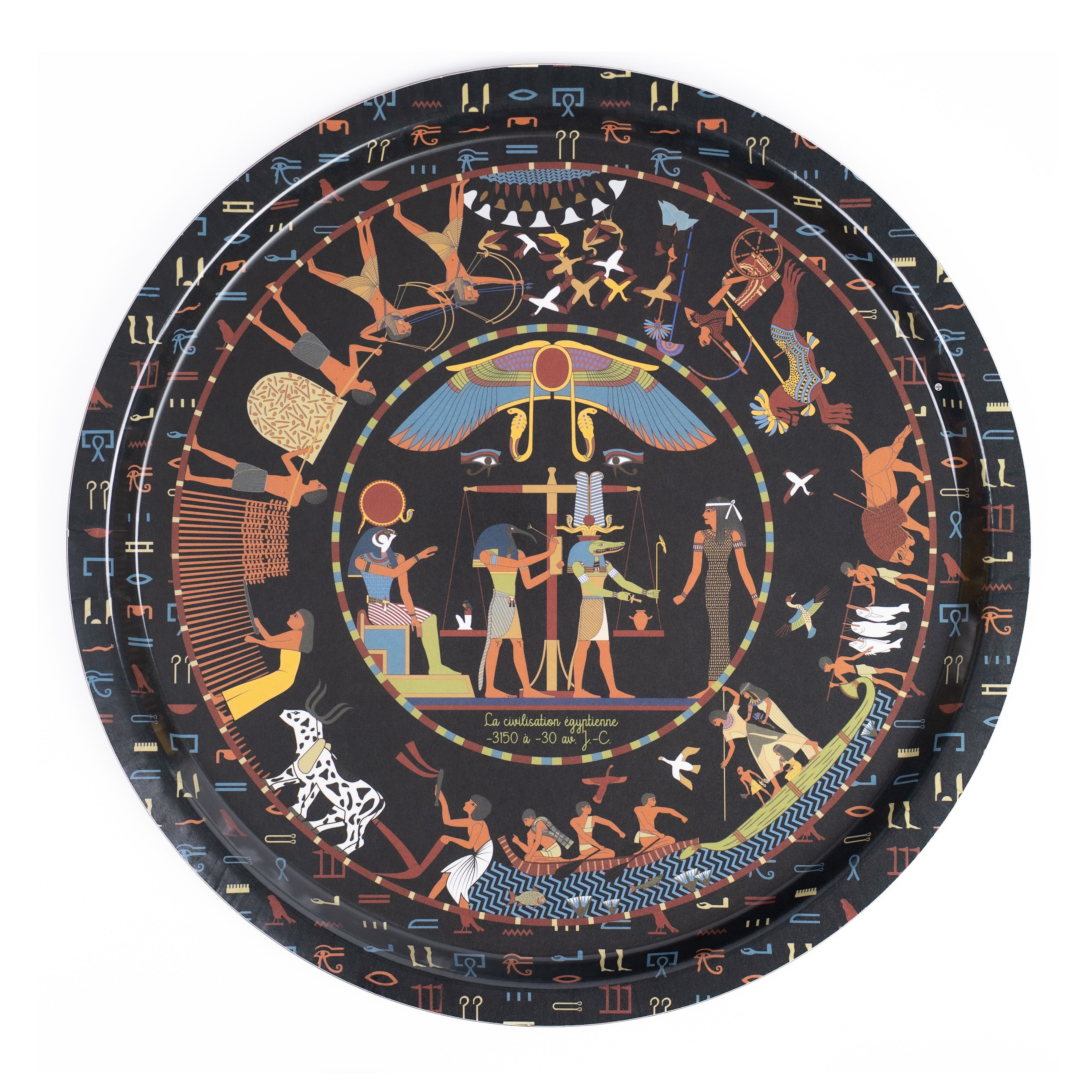 Vassoio - Civiltà Egizia - Nero - Ø 37 cm