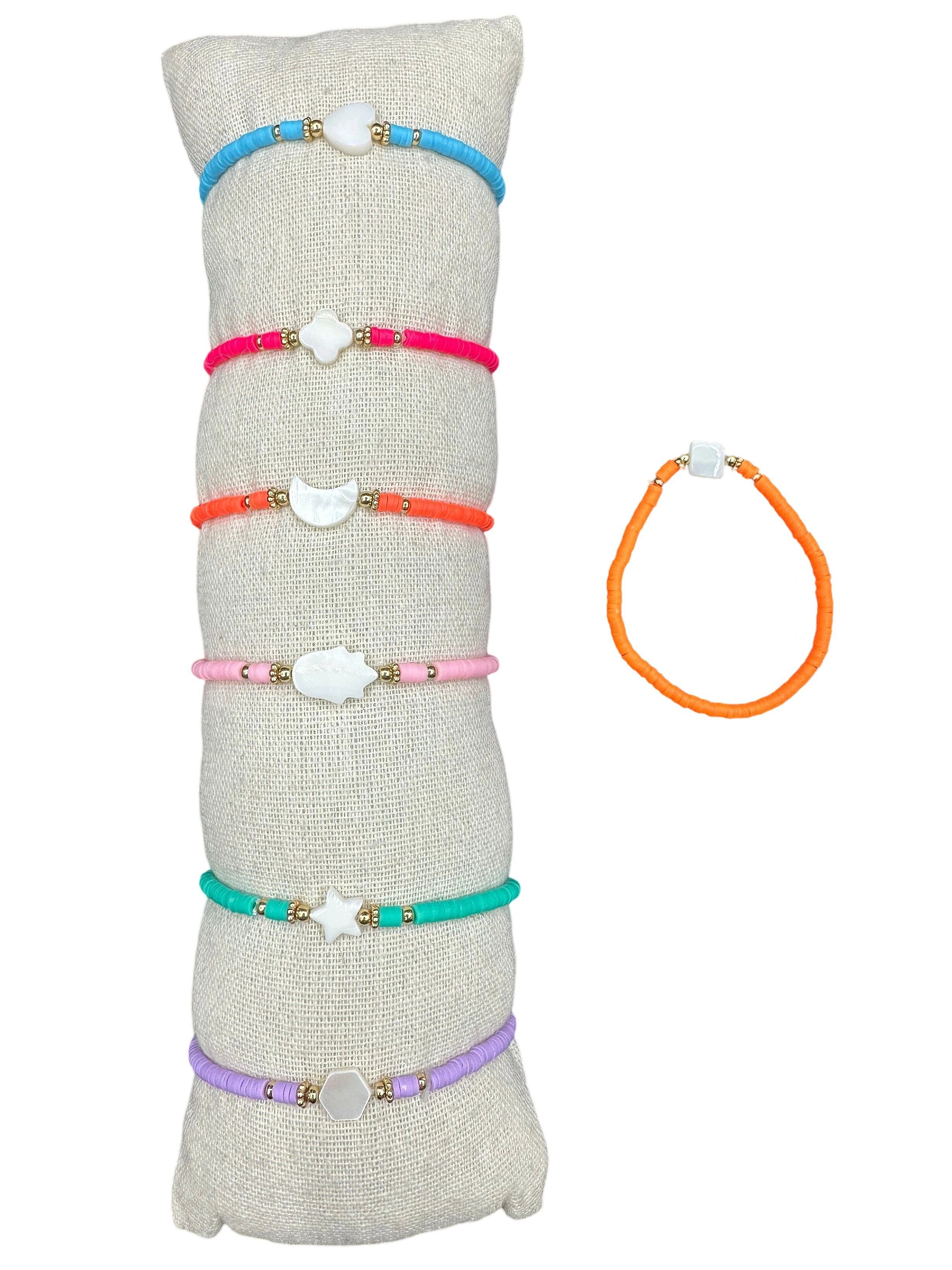 Set of 35 mother-of-pearl bead bracelets