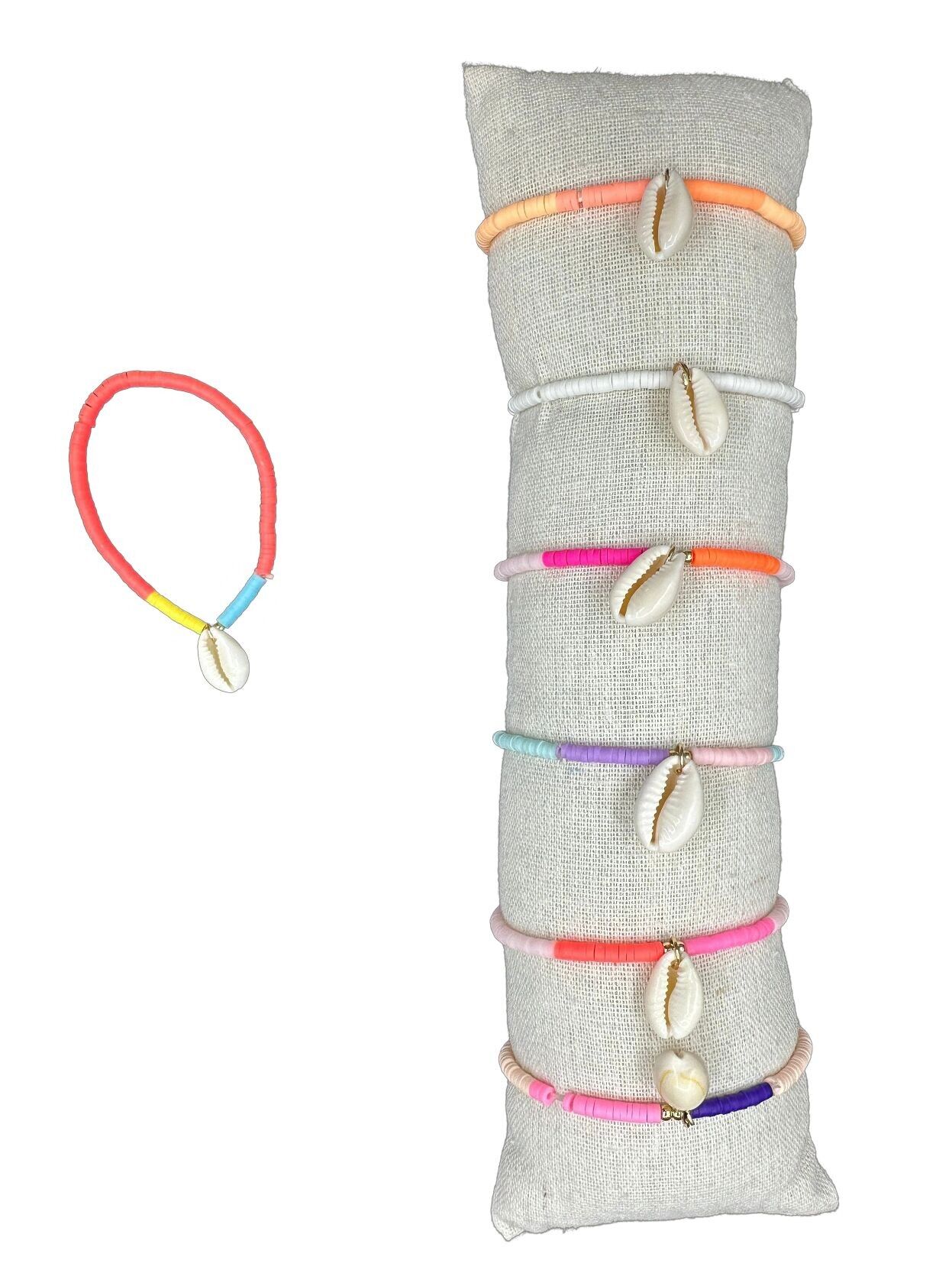 Lot of 35 cowrie shell bracelets