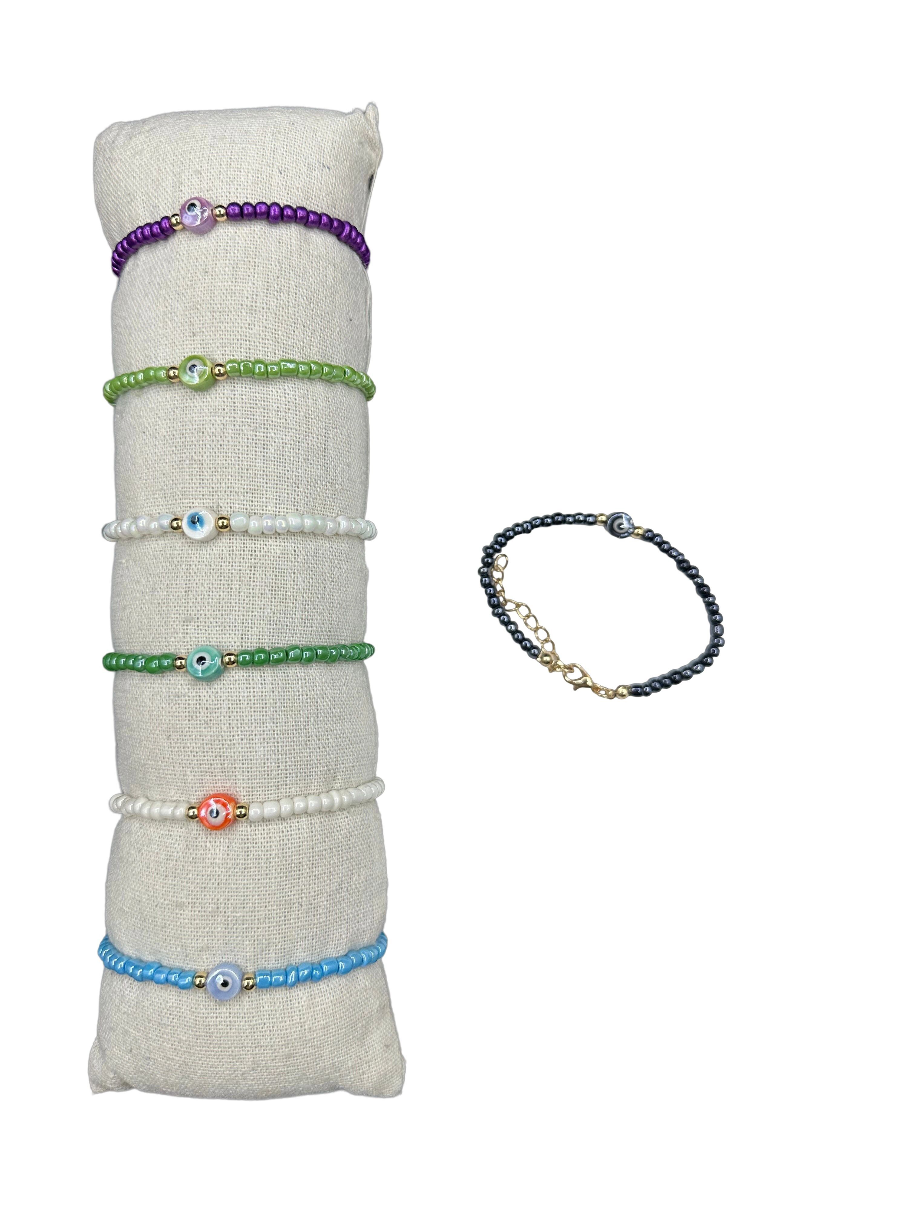 Set of 35 St. Lucia Eye Pearl Bracelets