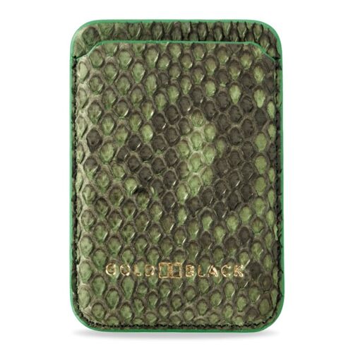 iPhone MagSafe Wallet - Pythonleder grasgrün