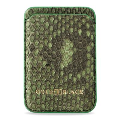 Cartera MagSafe para iPhone - Piel de pitón, verde hierba