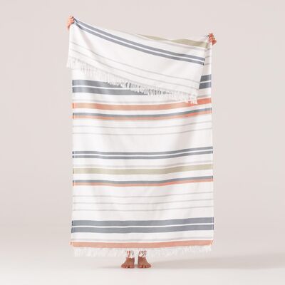 Fouta Pareo de Playa Algodón Suave con Flecos ORCEA