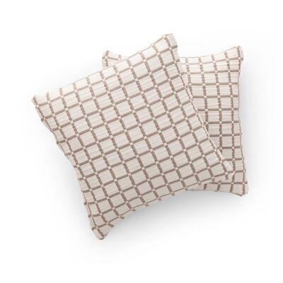 Pack de 2 Fundas de Cojín Decorativo Algodón Jacquard - 45x45 cm - INEA