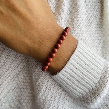 Bracelet Elastic'Perles Jaspe Rouge 2