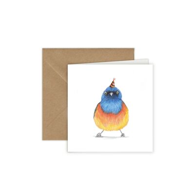 Biglietto di auguri di compleanno a forma di uccello, biglietto di auguri con animali, etichetta regalo, 9 x 9 cm, invito, biglietto