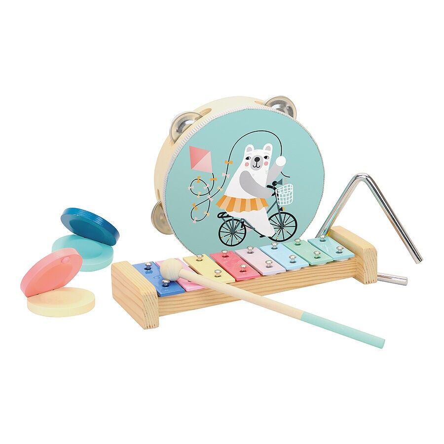 Hölzernes Percussion-Set, White Bear – Michelle Carlslund