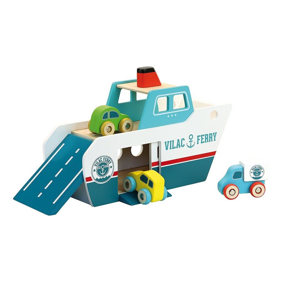 Vilac - Mon porte conteneur miniature CMA CGM - Jouet en bois - A partir de 3 ans - 2356