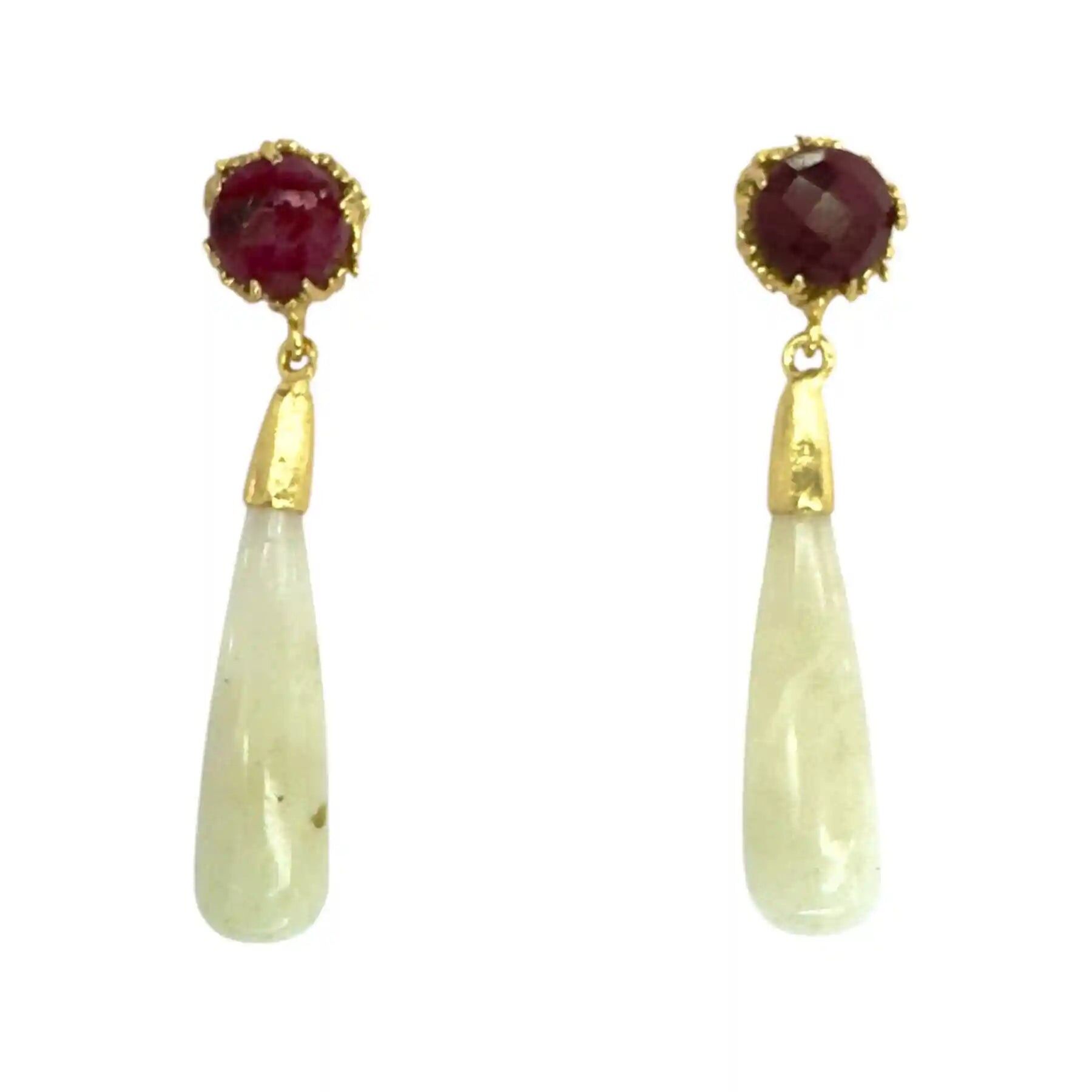 Flamenco Passion Rubin- und Mondsteinohrringe