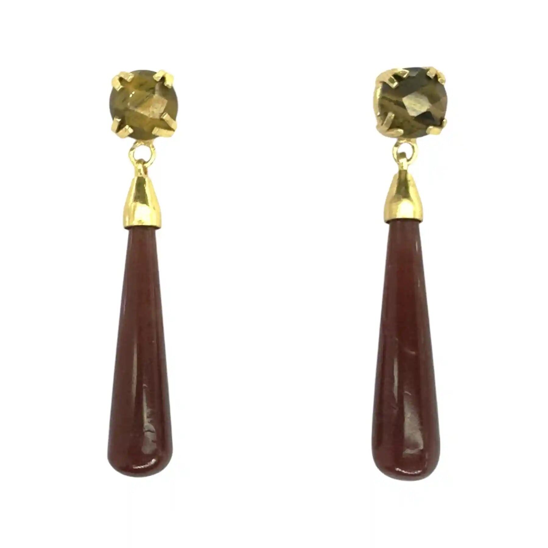 Flamenco Passion Ohrringe Tigerauge und Bordeaux