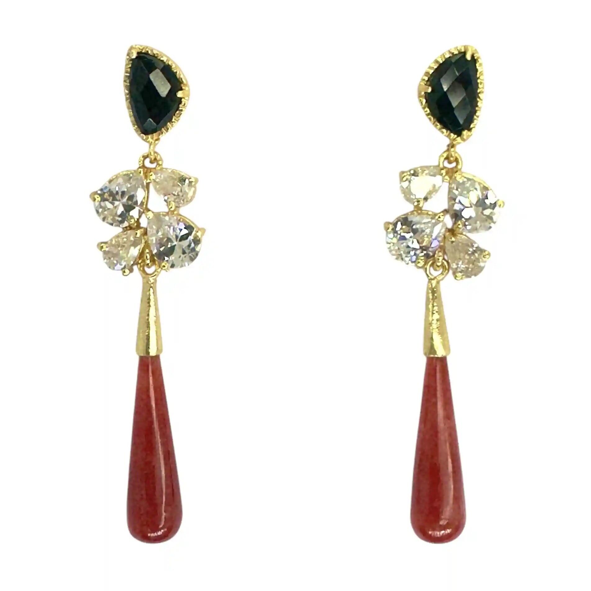 Amelia Schwarze und rote Ohrringe