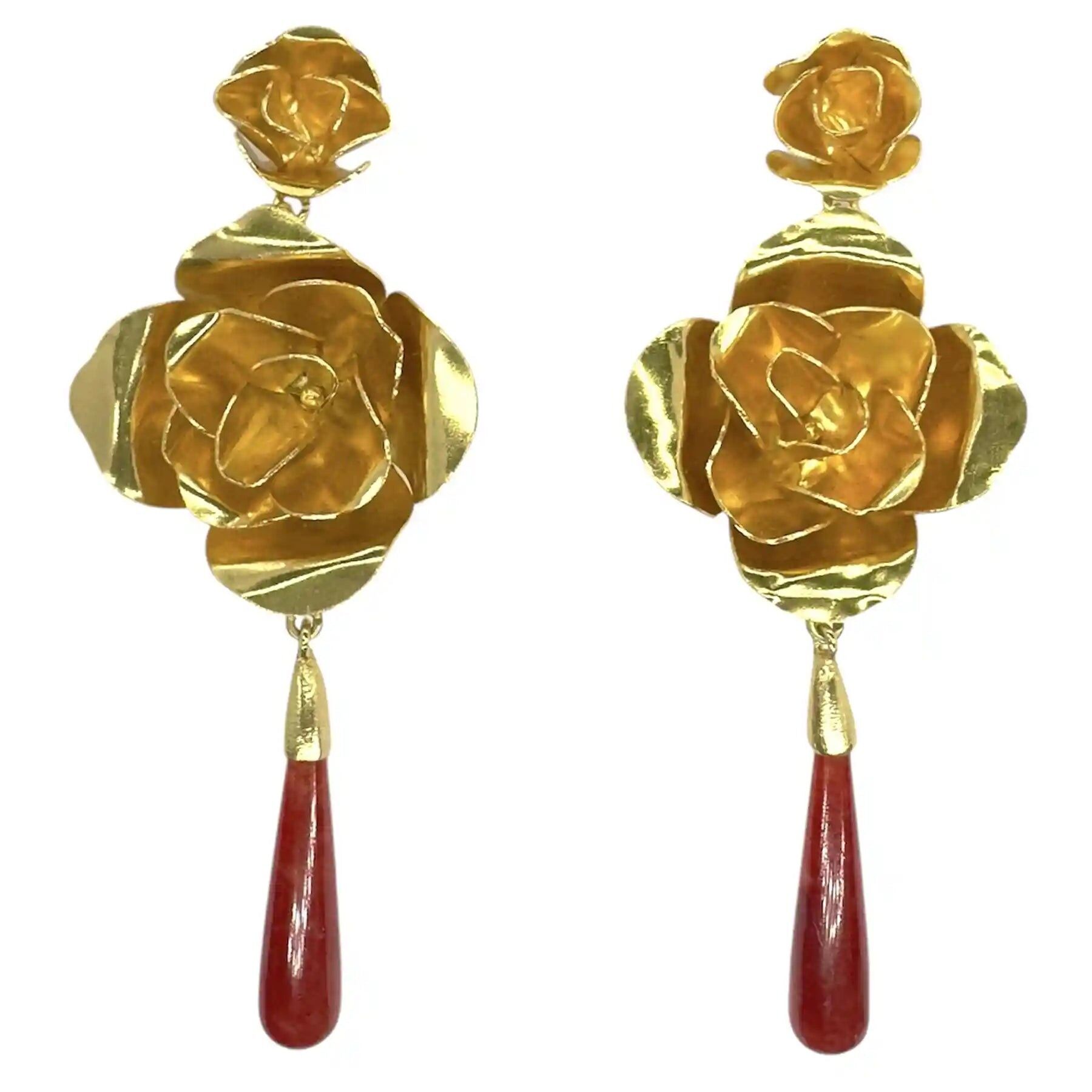 Rote Flamenco-Seufzer-Ohrringe