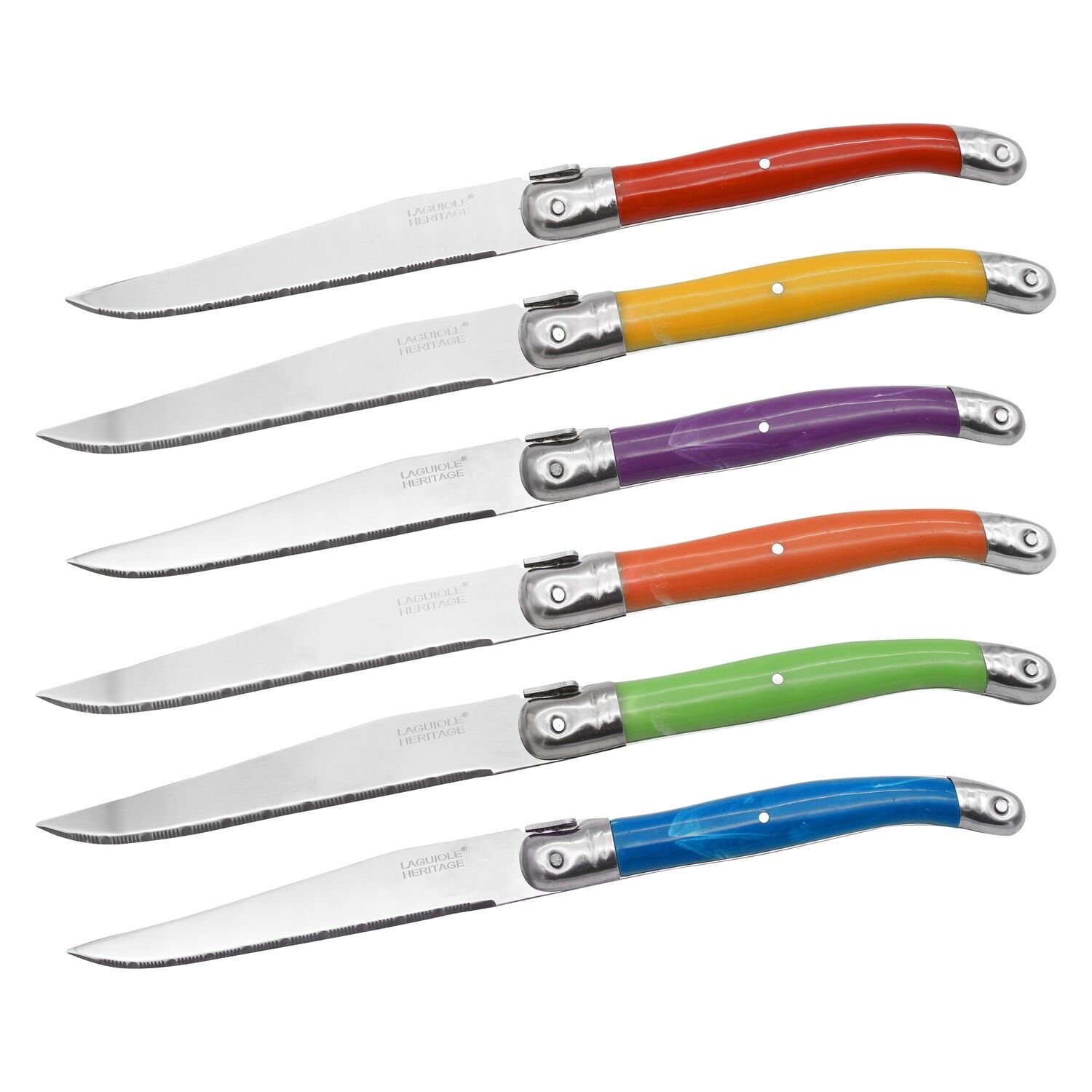Laguiole Heritage Steak Knives Tradition Colors