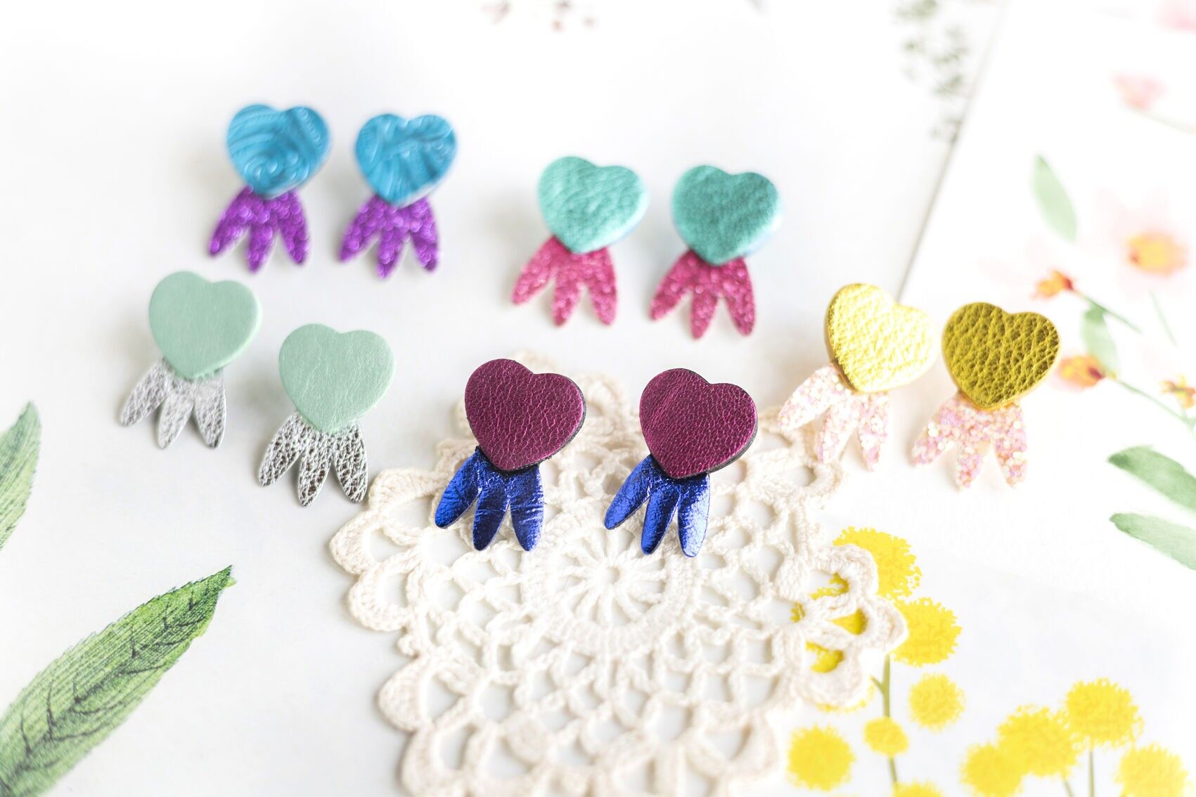 Orecchini chip Ex-Voto in pelle riciclata metallizzata