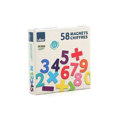 Coffret de magnets en bois, 58 chiffres