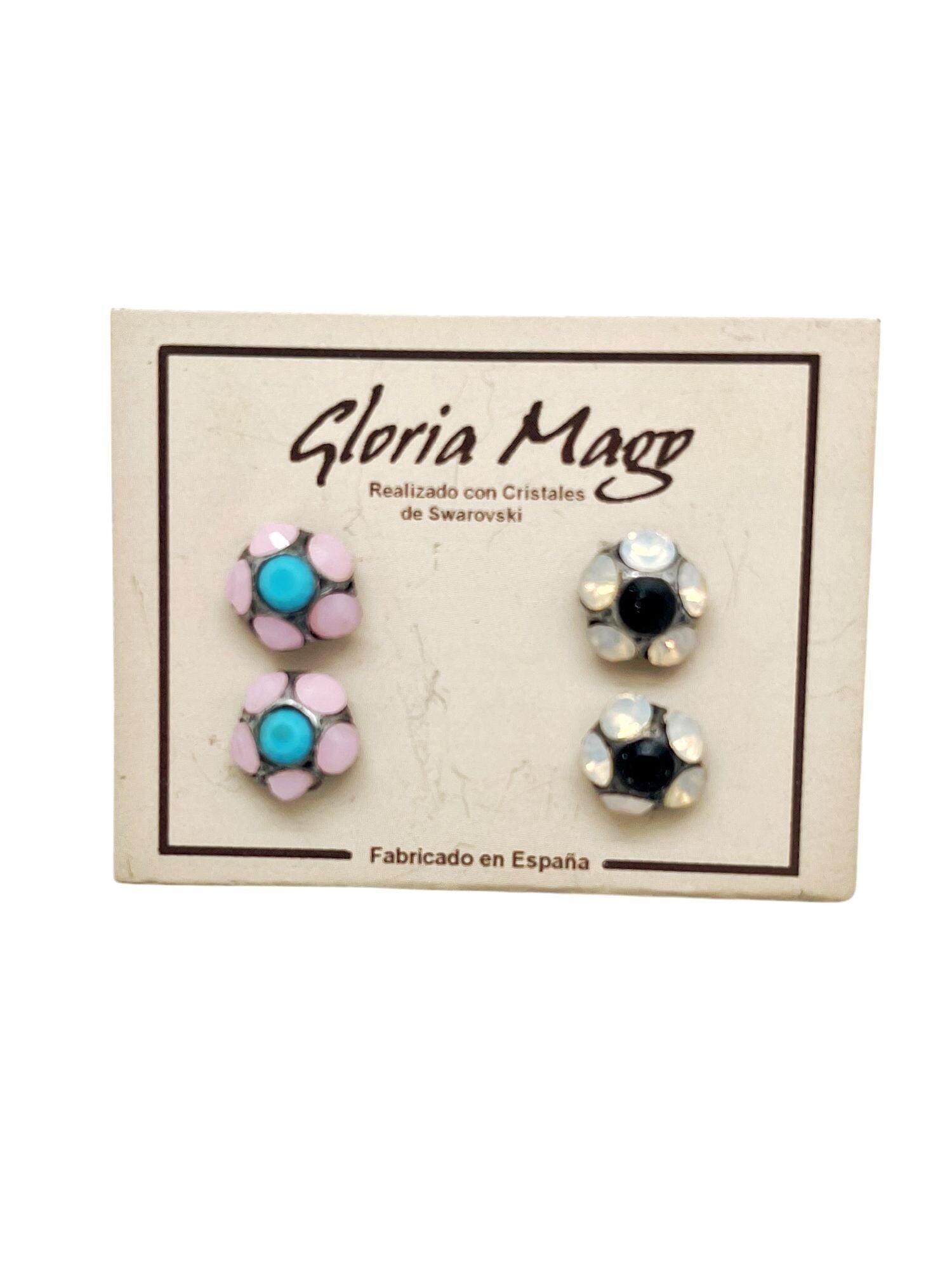 Confezione di orecchini in argento 10µ e cristalli SW opachi assortiti